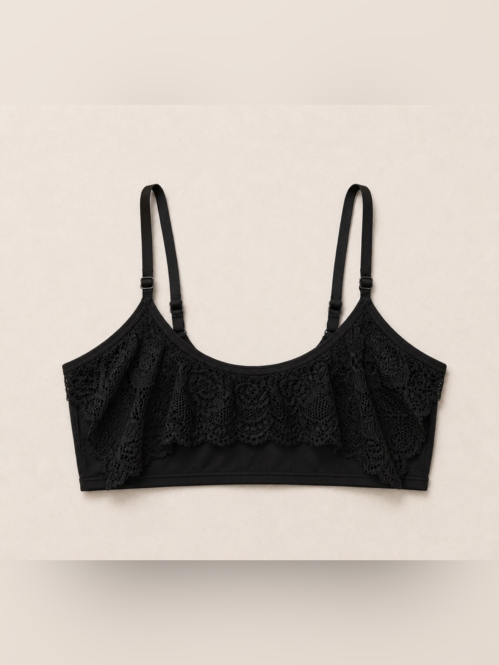 🇺🇸🆕NWOT TAHARI | XL | Black Seemless Bralette Lace back V-Neck - Picture 3 of 16